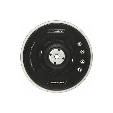 Holex Hook and Loop Backing Pad, Dia: 150 mm 567887 150